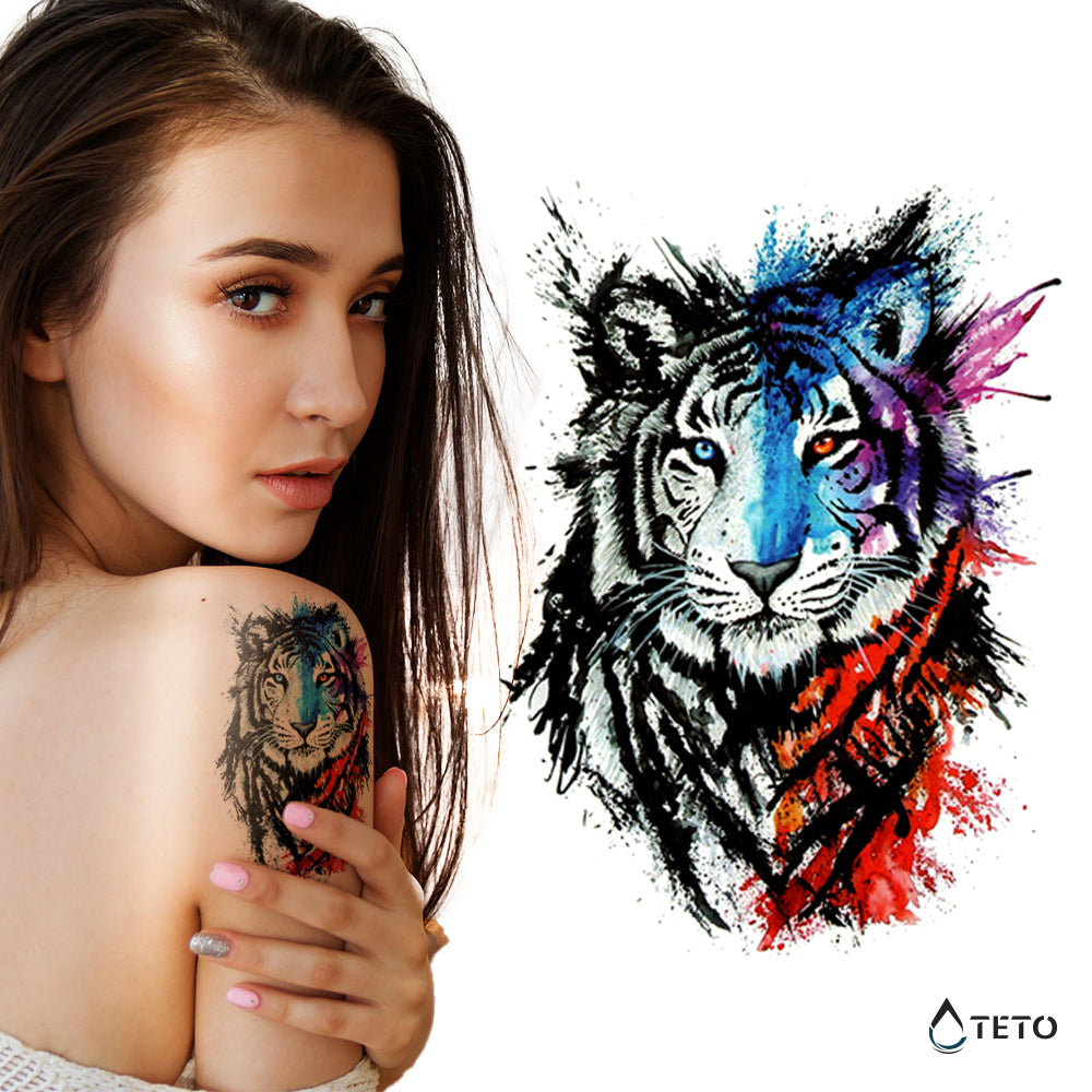 Dvobojni tigar - TETO Privremene Tetovaže