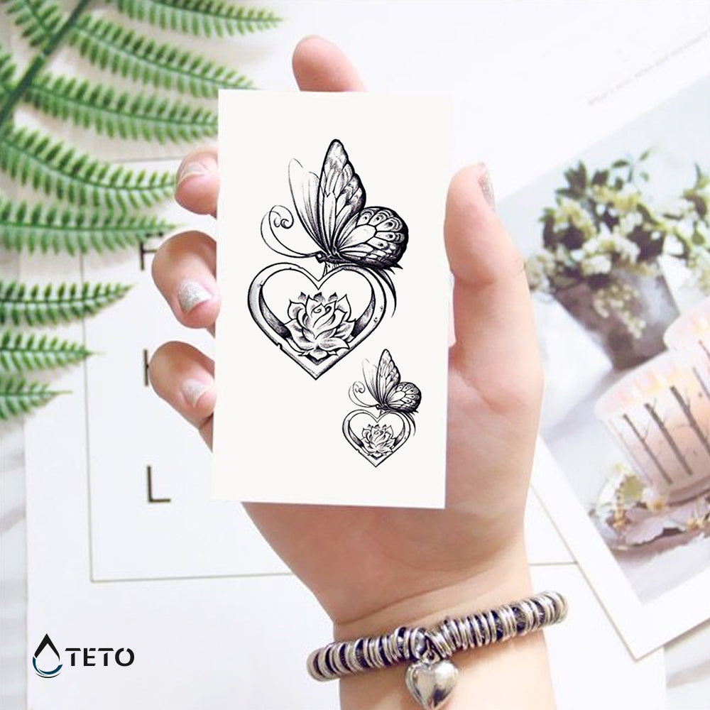 Leptir u srcu - set - TETO Privremene Tetovaže