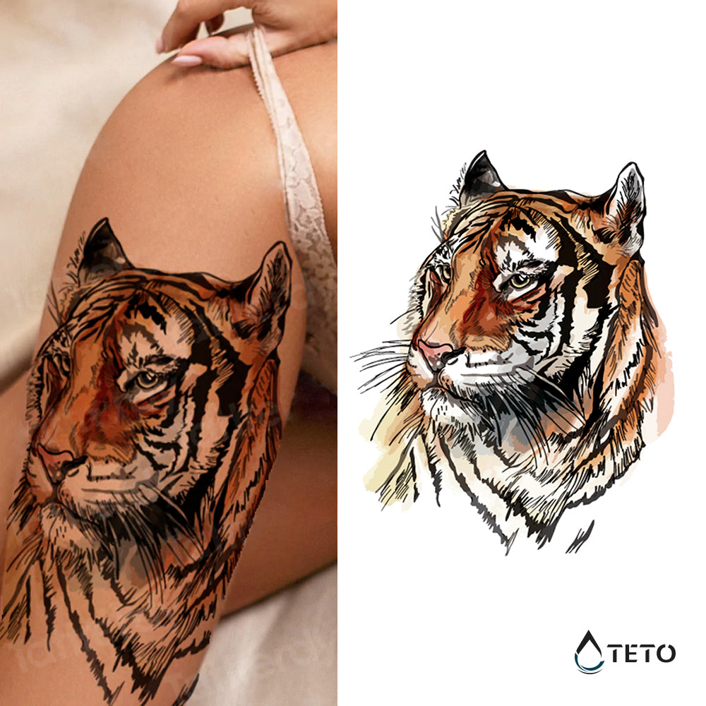 Nacrtan tigar - TETO Privremene Tetovaže