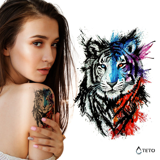Dvobojni tigar - TETO Privremene Tetovaže