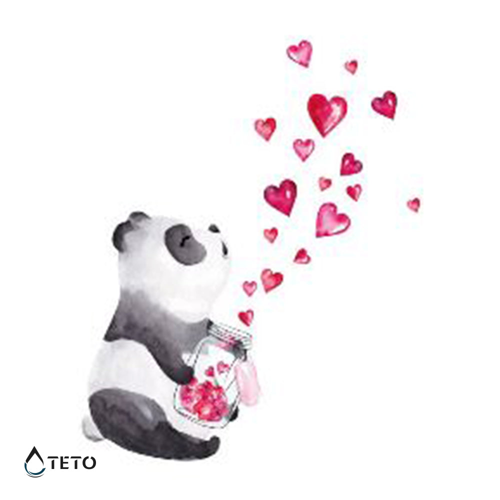 Panda s srcima - TETO Privremene Tetovaže