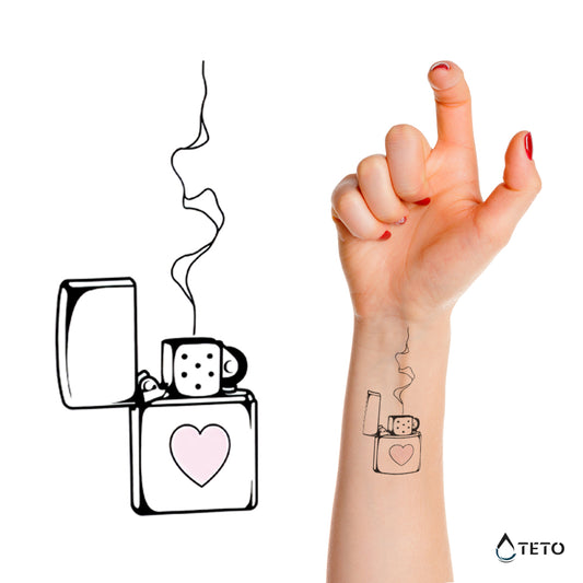 Upaljač - srce - TETO Privremene Tetovaže