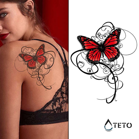 Crveni leptir - TETO Privremene Tetovaže