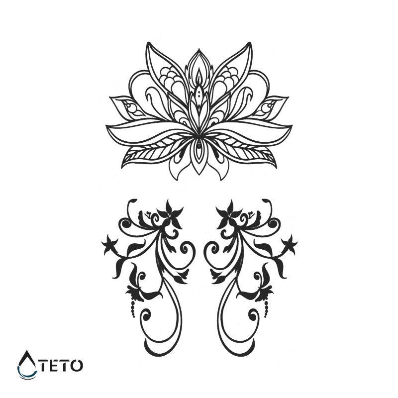 Mandala i cveće – set – Polupermanentno - TETO Privremene Tetovaže