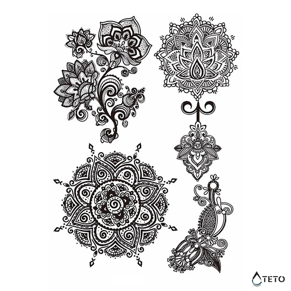 Mikromandalas i cveće - set - TETO Privremene Tetovaže