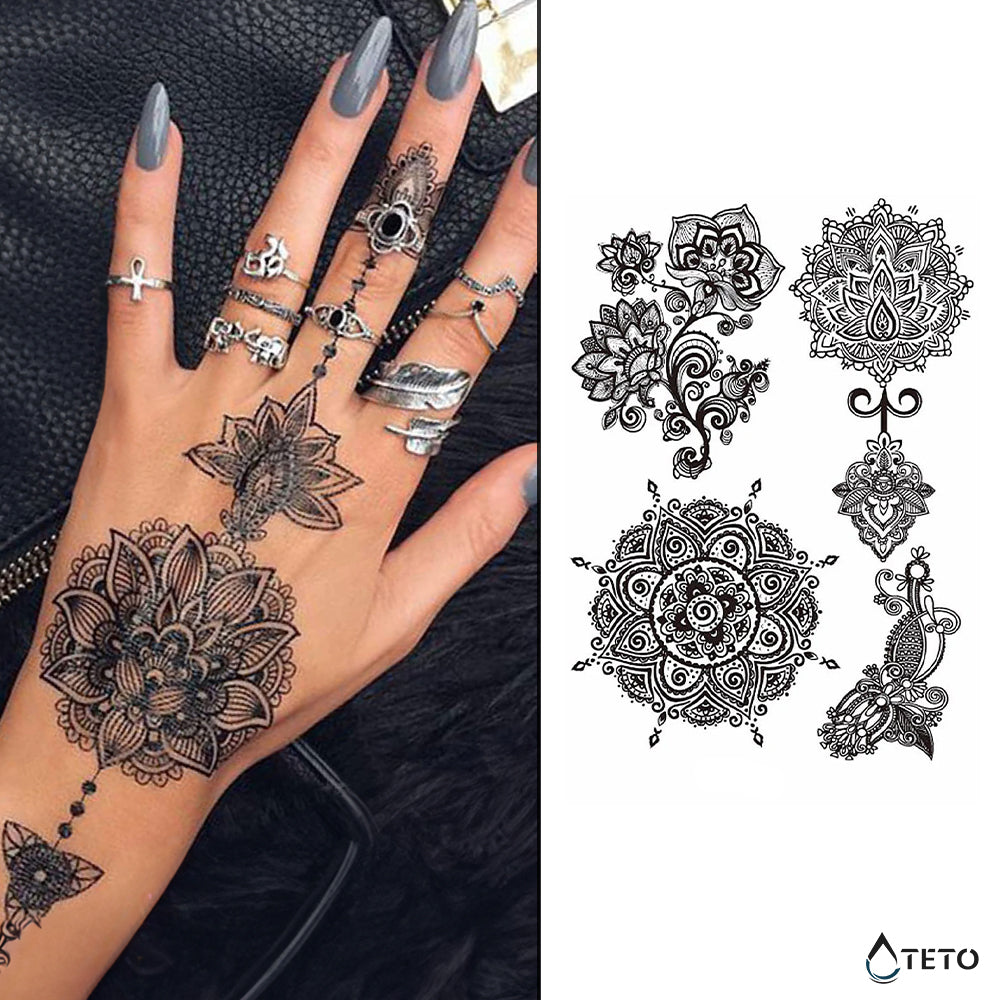 Mikromandalas i cveće - set - TETO Privremene Tetovaže